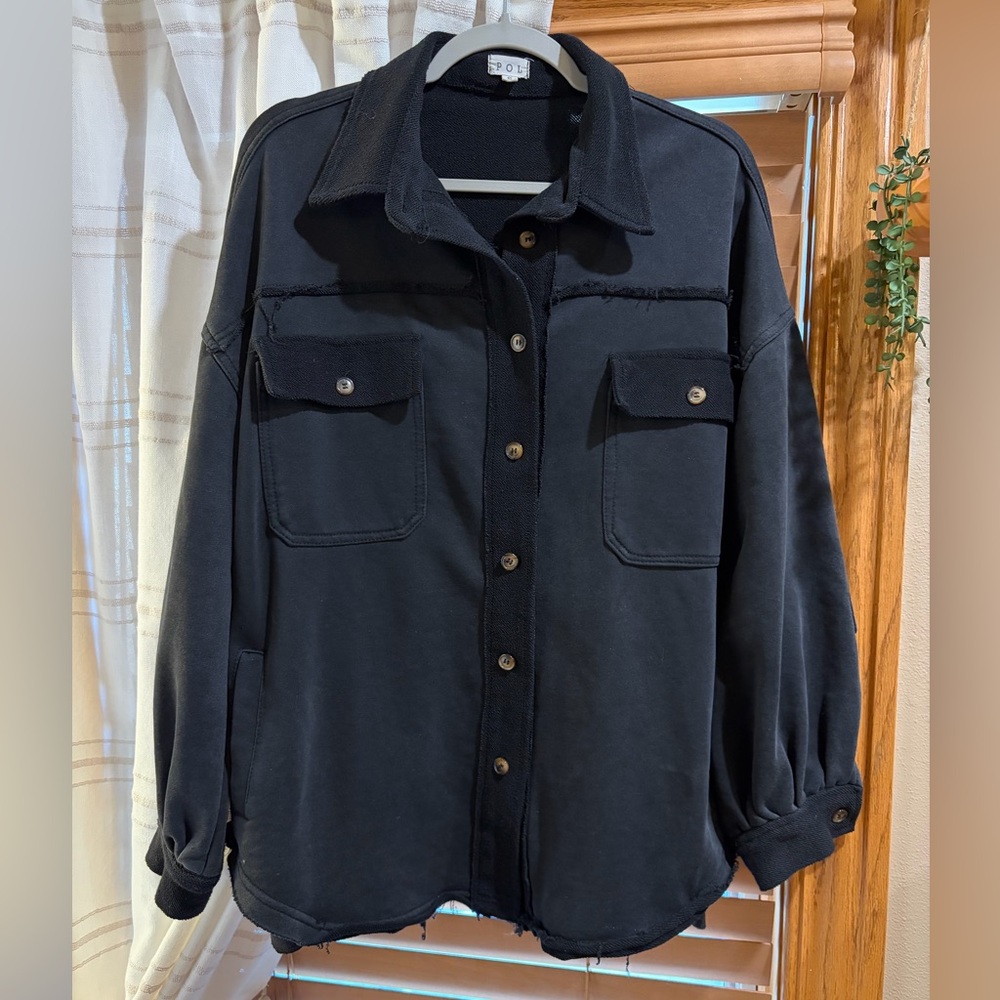 Pol Oversized Basic Fleece Shacket - image 3